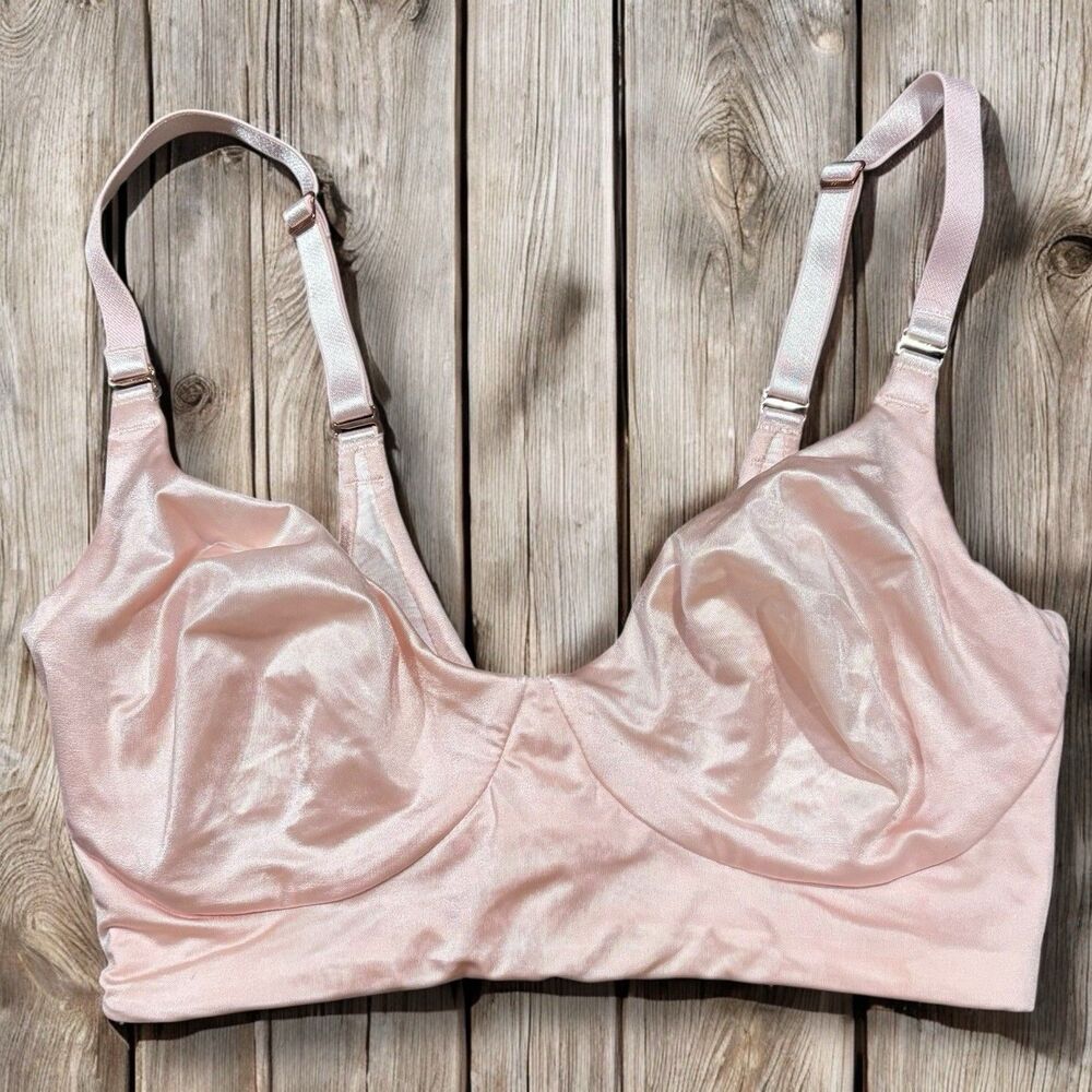 TellTale Satin Heather Pink Reversable Bra Size XS